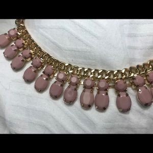 Jcrew inspired mauve/pink & gold plated necklace.
